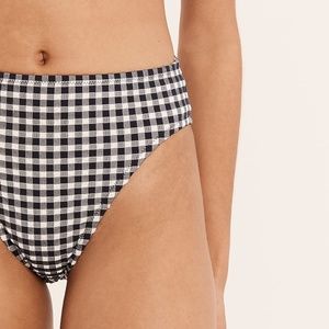 J Crew Gingham High Rise Bikini Bottom